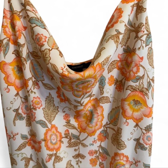 Forever 21 Orange and Cream Floral Dress - Picture 3 of 6
